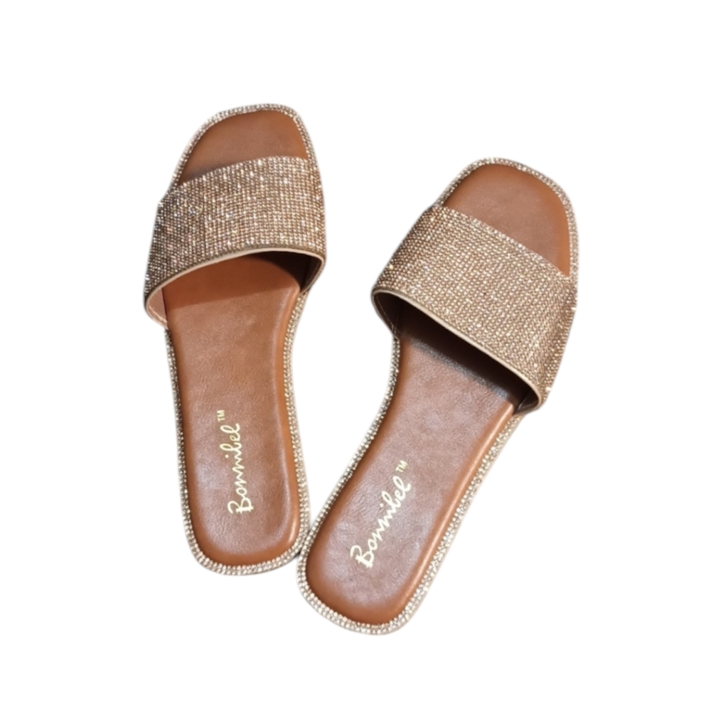 Amita-3 Rose Gold Blingy Sandals